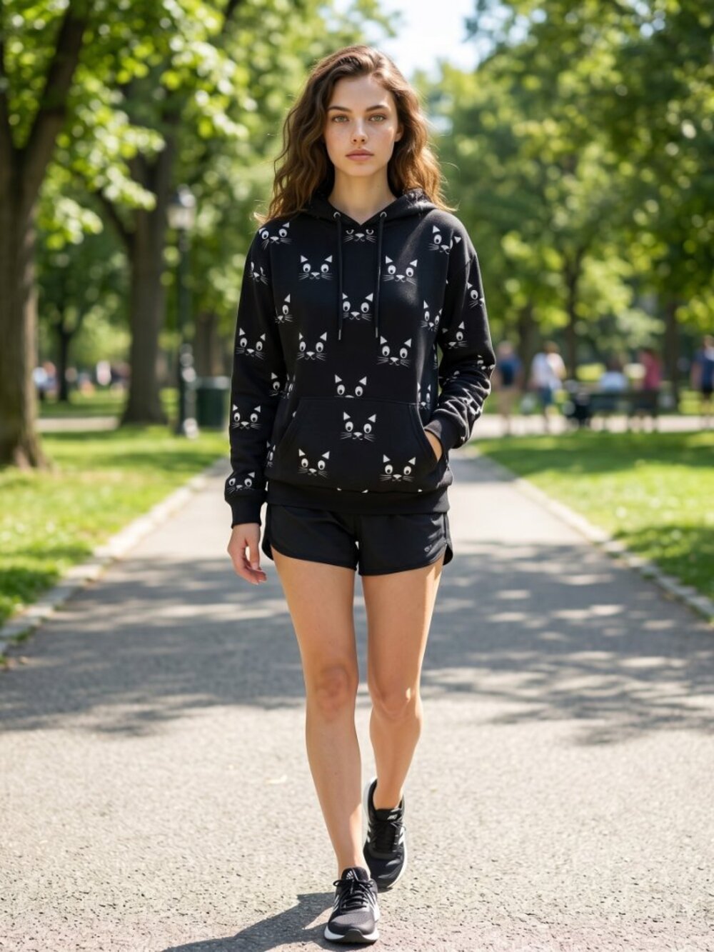 L.A Soul Purrfectly Bewitched black cat pullover hoodie